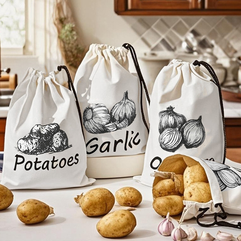 Reusable Produce Bag - Potato Onion Garlic Pattern Storage Bag